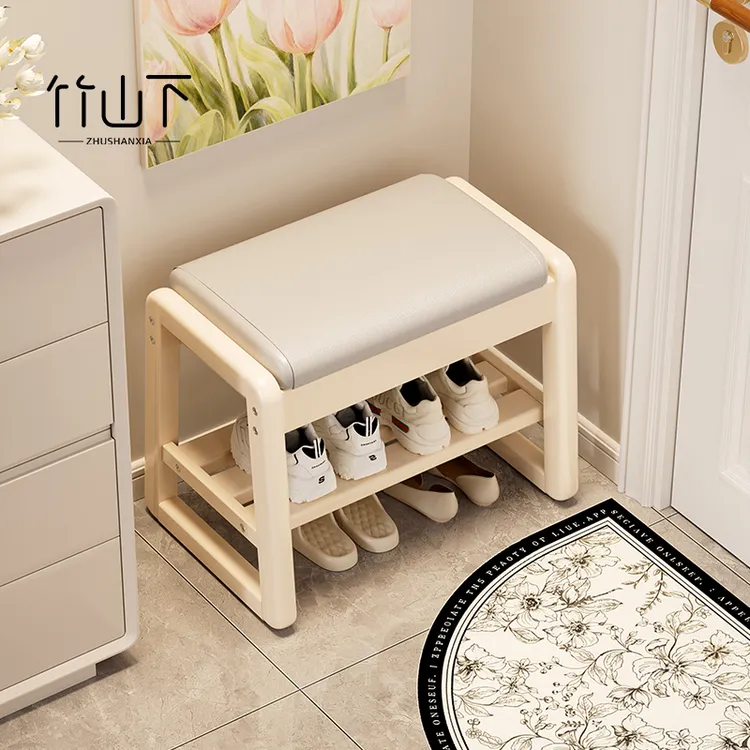 实木换鞋凳鞋柜一体穿鞋凳家用门口网红款收纳凳储物凳家用穿鞋凳