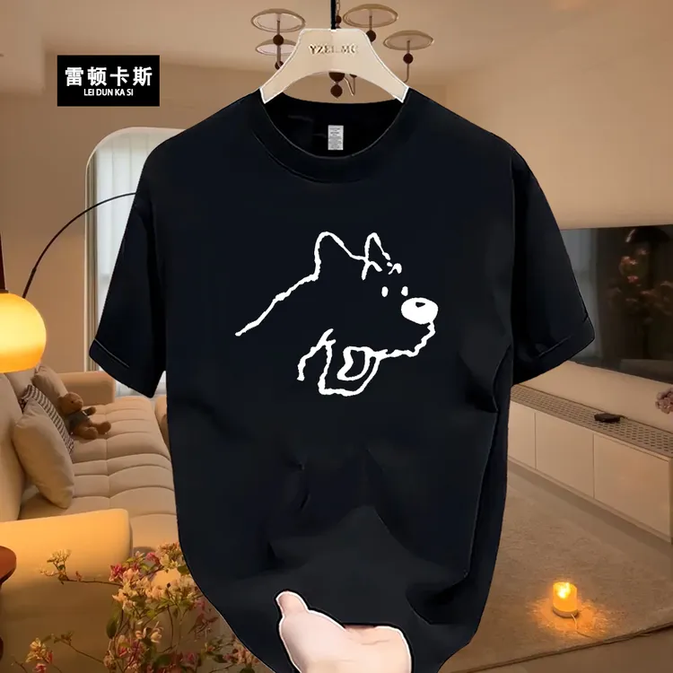 雷顿卡斯重磅纯棉短袖T恤青年男女款t恤夏季ins潮牌圆领上衣