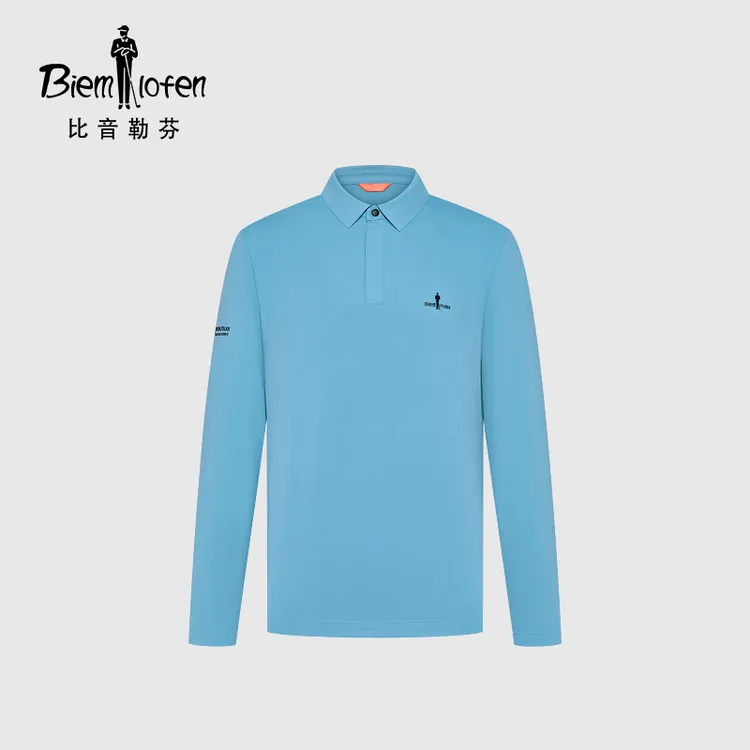 【韩国恒温面料】比音勒芬2024秋新款经典小领T保暖长袖POLO衫男