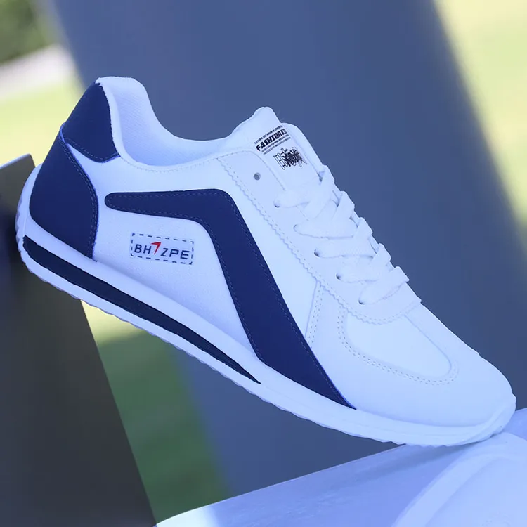 阿甘鞋秋冬新款潮流运动鞋防臭皮面休闲板鞋轻便跑步潮鞋白色鞋子