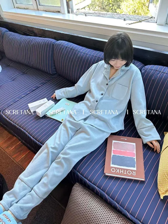 SCRETANA/安娜的秘密化雪绒冬季加厚保暖简约韩系可外穿家居服