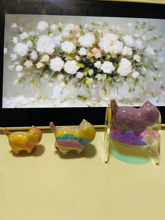 招财可爱哈基米非遗大漆猫桌面摆件挂饰礼物（带项圈+挂绳+防尘罩）