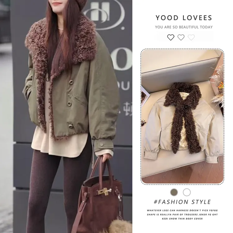 大翻领毛毛短外套女冬季2025新款高级感时尚超好看保暖外搭上衣