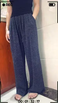 格调美美9830新款时尚糯米裤松紧腰抽绳阔腿裤女高腰显瘦