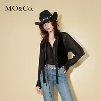 【贤哥专享】MOCO秋轻奢绒感可调节腰袢短款西服外套MBC3WAI002