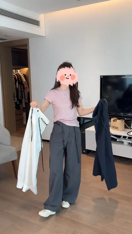 【氧气裤】欧洲站流苏腰带慵懒风速干百搭休闲裤 