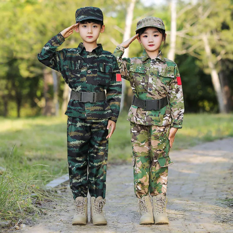 儿童迷彩服套装短袖训练服男童特种兵户外拓展夏令营中学生军训服