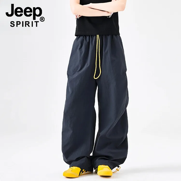 JEEP SPIRIT吉普美式户外休闲工装裤男士2025夏季潮牌宽松阔腿直