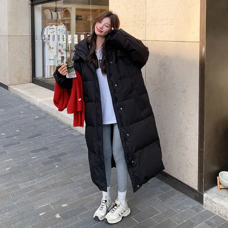 宽松加厚新款棉服韩版大码冬季长款棉衣女爆款网红中长款棉袄外套