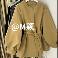 墨～推荐大灯笼袖腰带款加棉款风衣外套1085