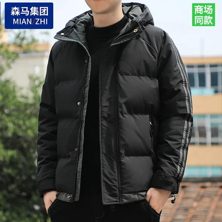 品牌集团秋冬男士连帽加厚棉衣外套青少年百搭宽松时尚棉袄男棉服