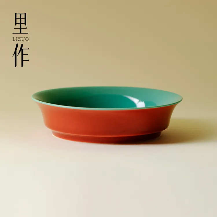 里作 新中式故宫红壶承高档干泡盘养壶垫功夫茶具盖碗茶壶托盘商品图