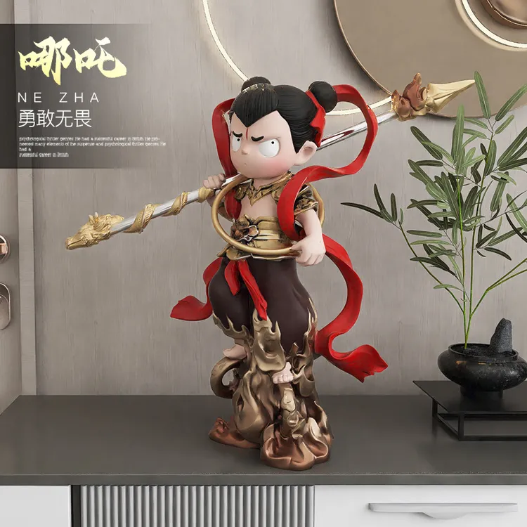 魔童哪吒摆件2025新款爆款工艺品轻奢创意哪吒家居玄关办公室装饰