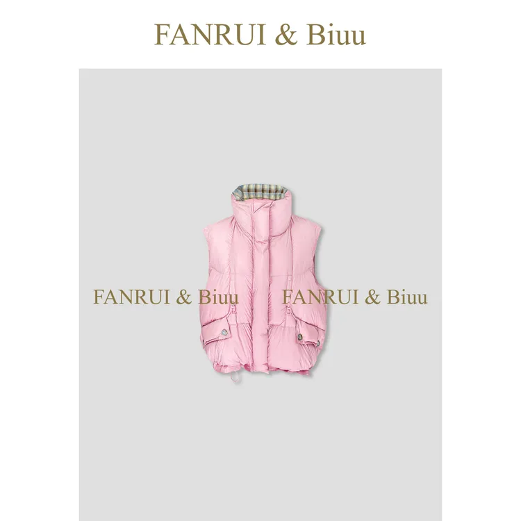 FANRUI/泛芮 「贝贝biuu」秋冬新款格纹时髦小众无袖羽绒马甲B18610
