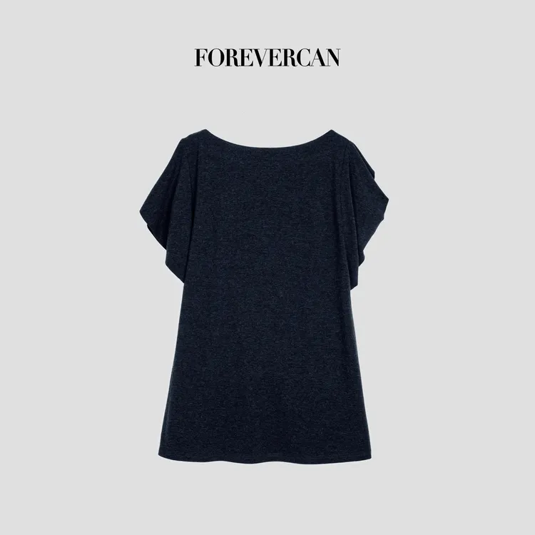 FOREVERCAN“完美假期”极简老钱感宽松短袖T恤连衣裙SD22843