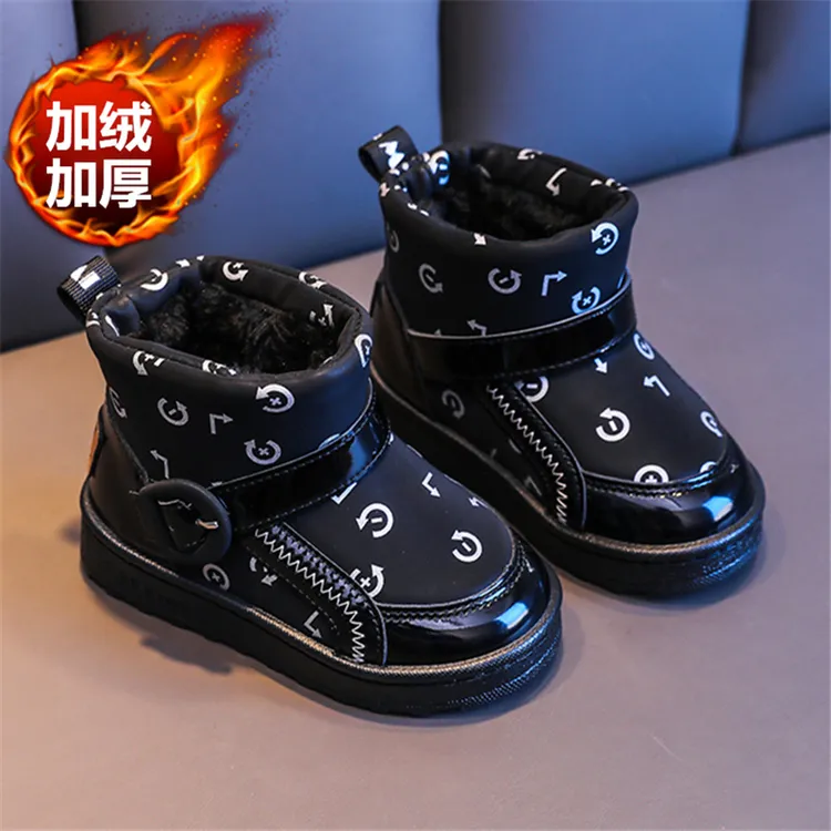 冬季儿童加厚雪地靴男女童宝宝加绒保暖大棉鞋防滑防水软底短靴子
