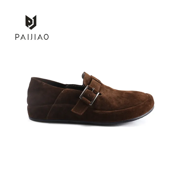 透气博肯鞋牛皮磨砂皮平跟懒人鞋单鞋复古百搭舒适商务XC1110-9