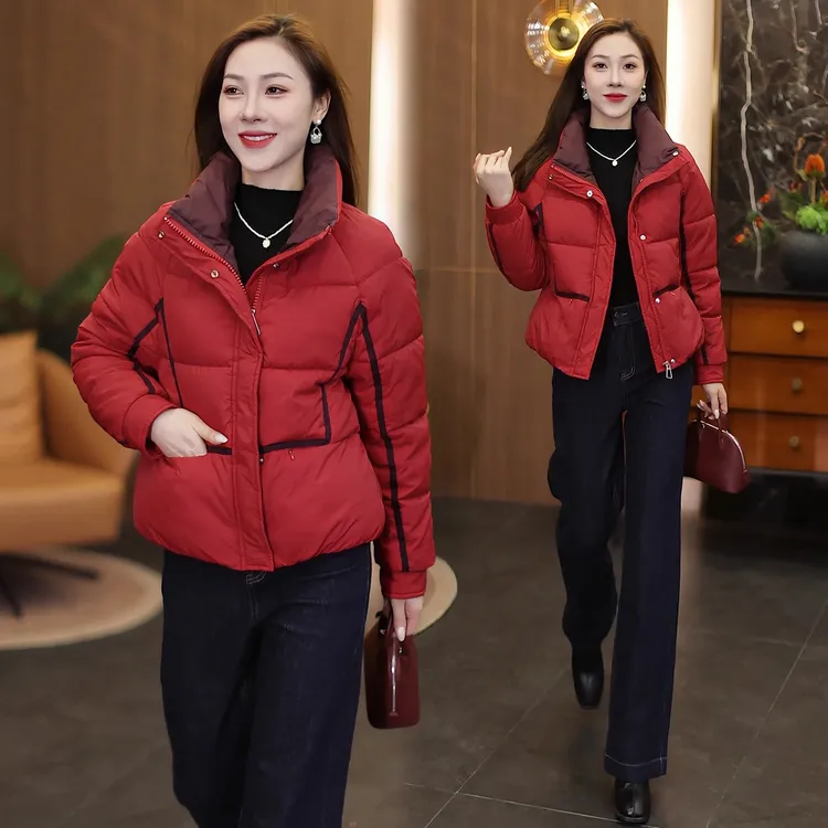 时尚立领短款休闲棉服女2025冬季新款洋气小个子保暖棉衣棉袄外套
