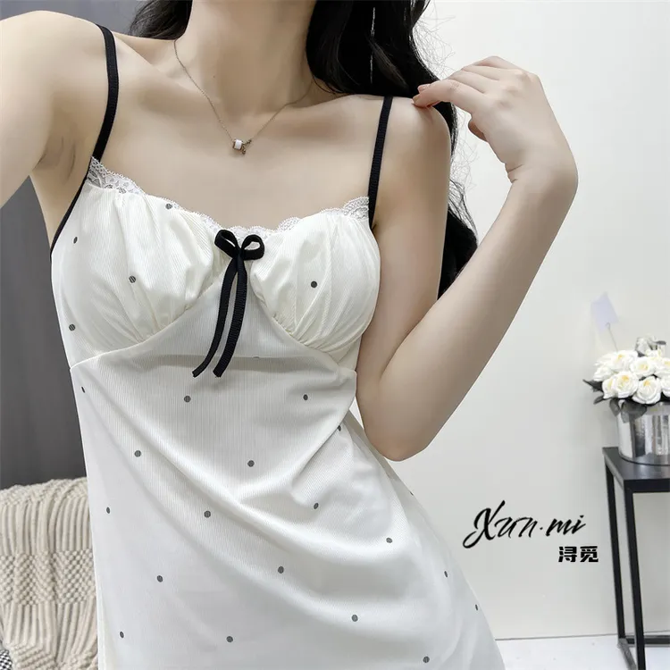 浔觅/Xunmi「人间小甜心」新款高定轻奢吊带气质睡衣印花薄款睡裙