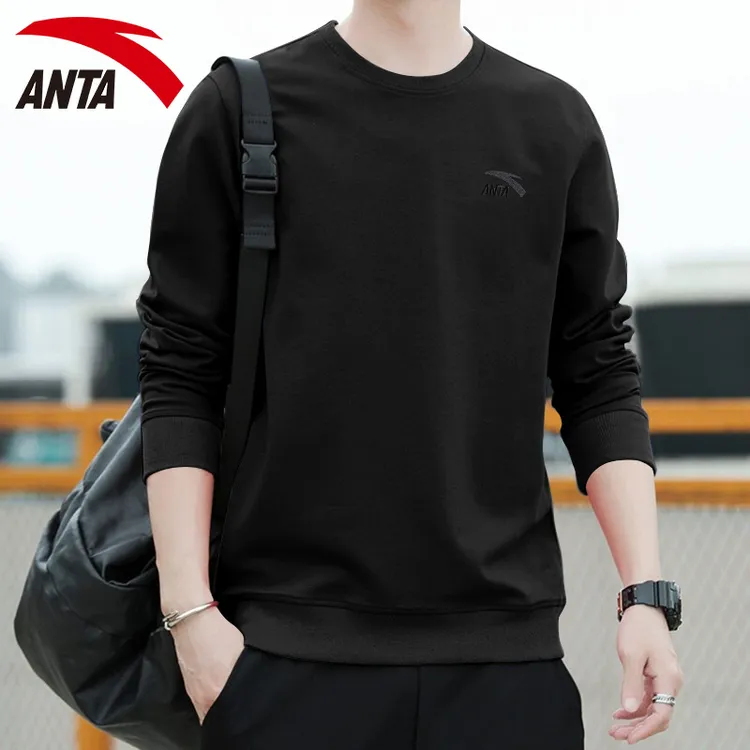 安踏卫衣男长袖秋冬新款内搭套头打底衫潮流休闲上衣男952538712
