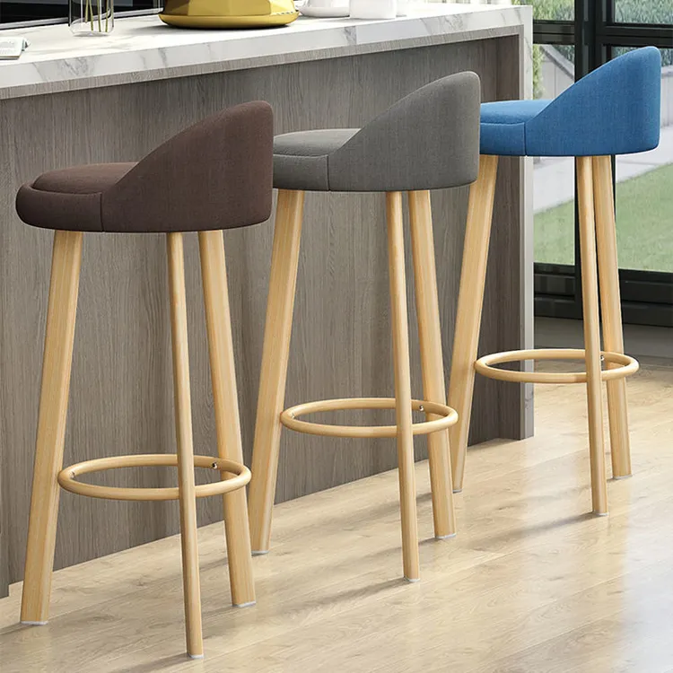 轻奢吧台椅酒吧椅家用高凳子靠背前台椅子简约高脚凳吧凳