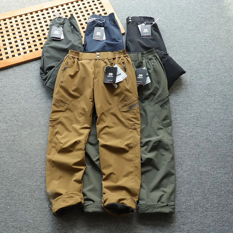 美单 加绒加厚 防风防水户外冲锋裤机能裤加绒休闲裤滑雪裤