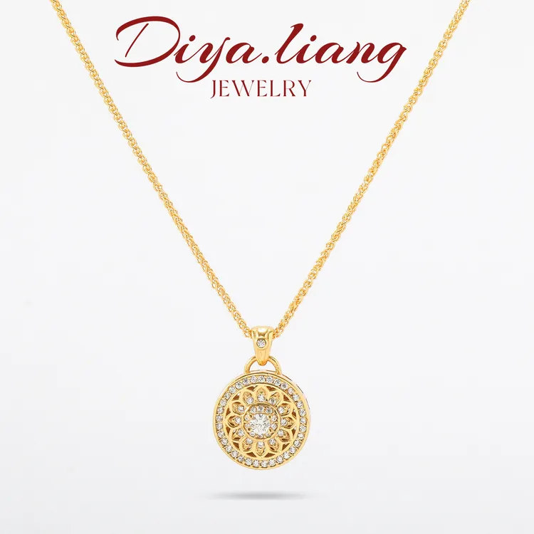 坠链均925银 梁雅帝新品【八宝莲花】设计款气质百搭纯银项链