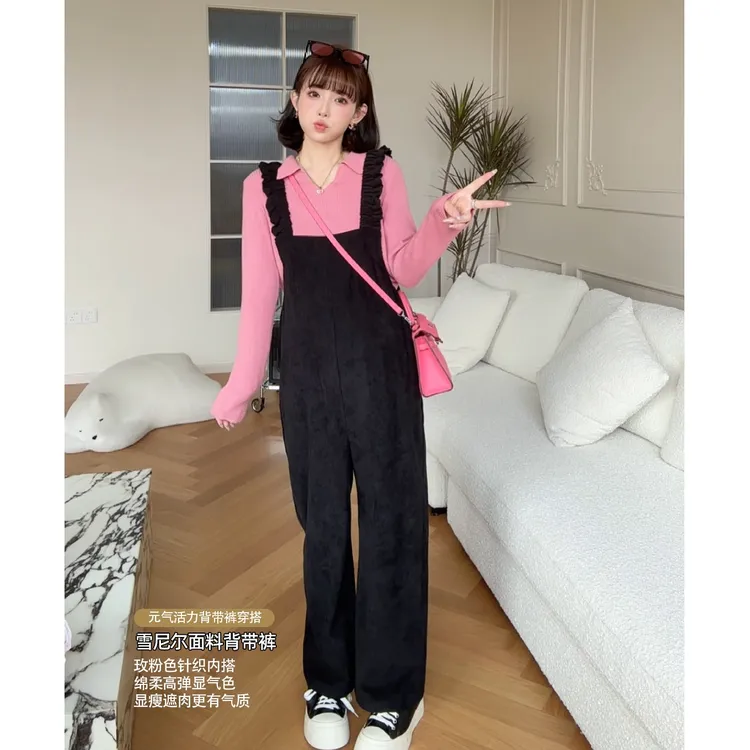 maodan/猫单【纽约时报】显瘦孕期穿搭背带裤休闲时尚孕妇装秋冬款