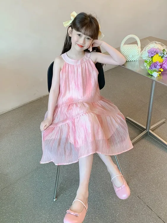 【专属定制】女童夏季裙子新款吊带裙夏天公主裙儿童夏装雪纺连衣裙