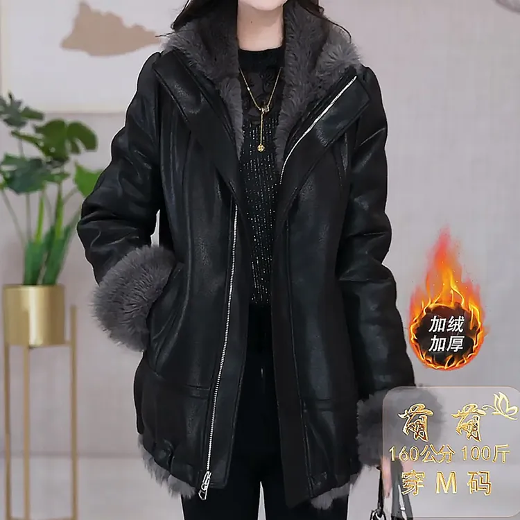 双面双穿加绒加厚女装外套2025秋冬新款宽松气质显瘦洋气大衣风衣