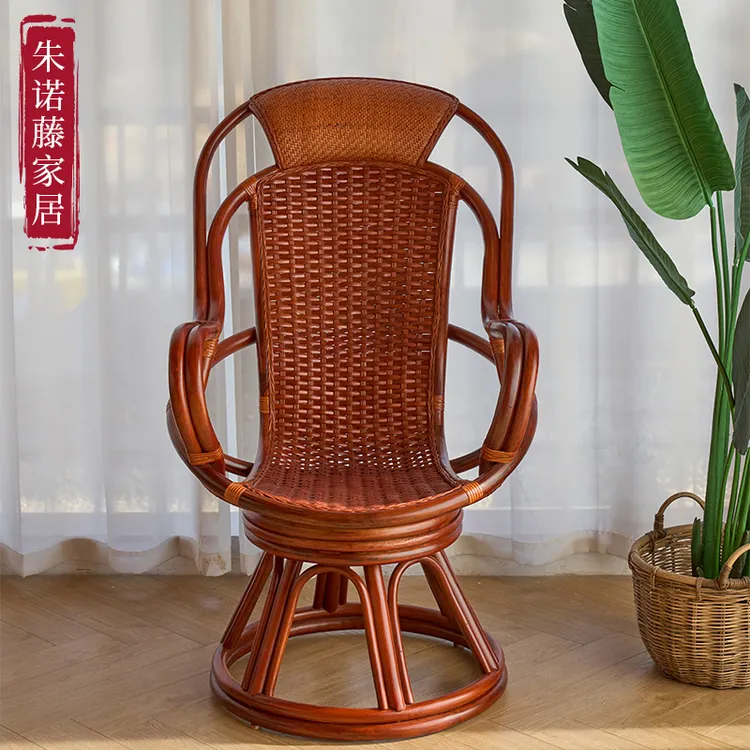 电竞藤编转椅藤条转椅休闲办公娱乐真藤藤椅腾椅藤器藤艺电竞藤椅