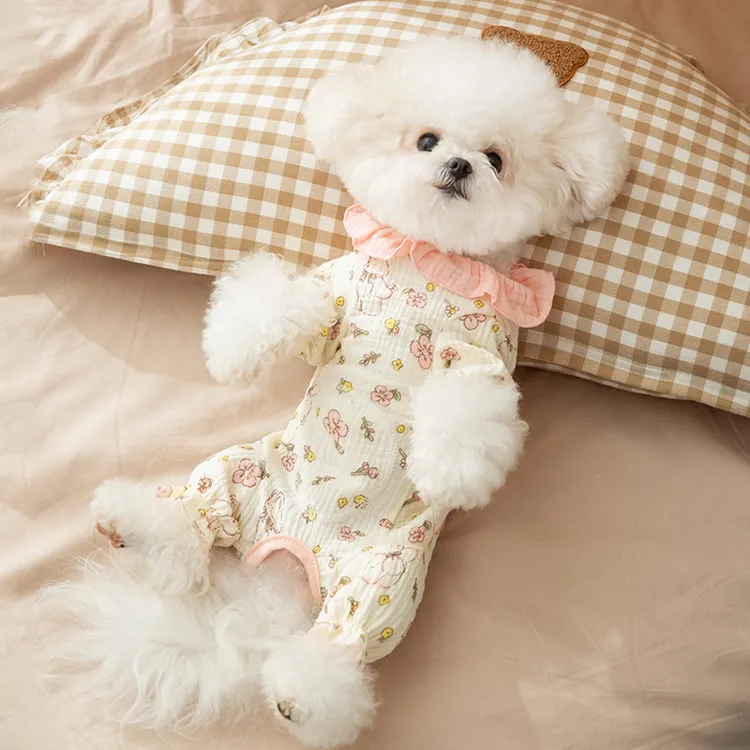 25年新款秋冬季狗狗衣服公主花边包肚衣小型犬猫咪护肚衣宠物服饰