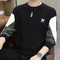 男士灰色休闲卫衣上衣长袖男春秋潮流打底秋季运动时尚宽松圆领