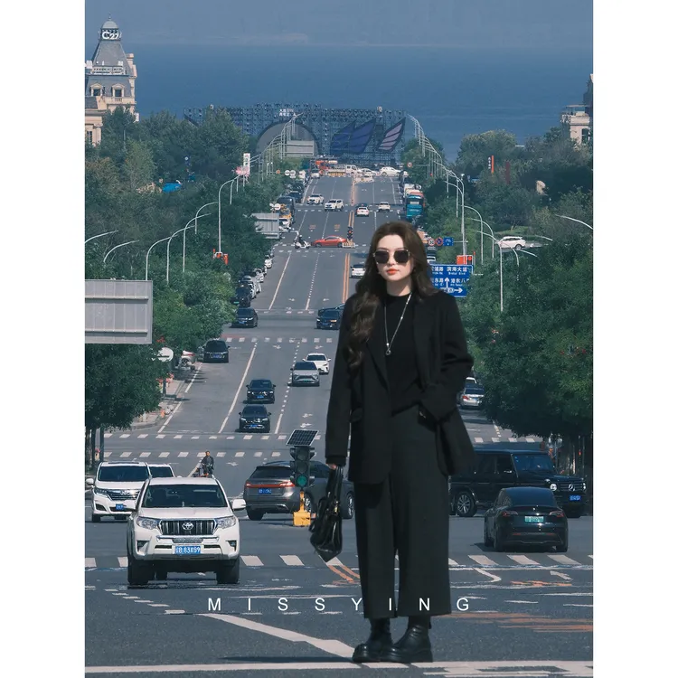 应小姐【杜康街道】微胖大码秋冬显瘦设计感修身百搭直筒高腰九分裤