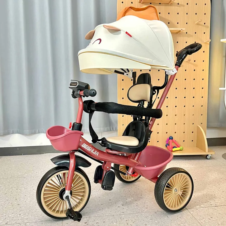 新款儿童三轮车宝宝脚踏车婴幼儿轻便推车外出多功能溜娃车1-6
