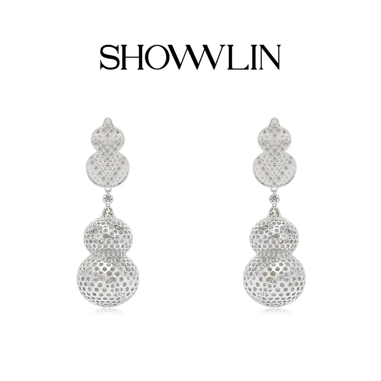 ShownLin 耳饰 "一葫百顺"手工立体葫芦耳环气质