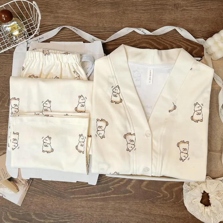 【秋冬云感棉带胸垫】月子服产后哺乳睡衣孕妇喂奶住院服产妇家居服