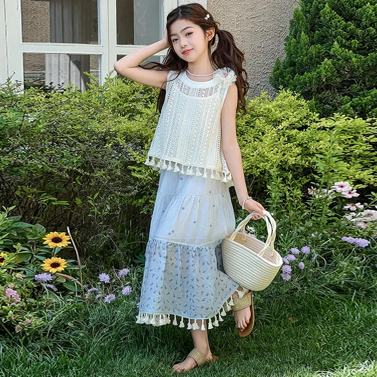 女童夏装裙子三件套夏季2025新款洋气裙子大童波西米亚儿童沙滩裙