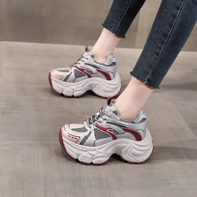 6836-25厚底内增高爆款老爹鞋女2025年秋季新款小个子运动休闲鞋