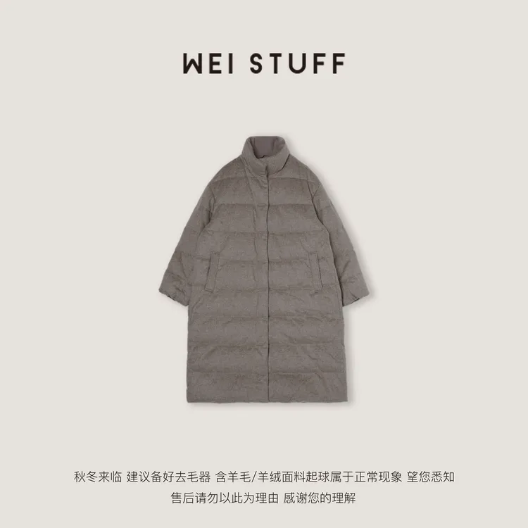 WEI STUFF御寒立领长款羊毛鹅绒服 10043.