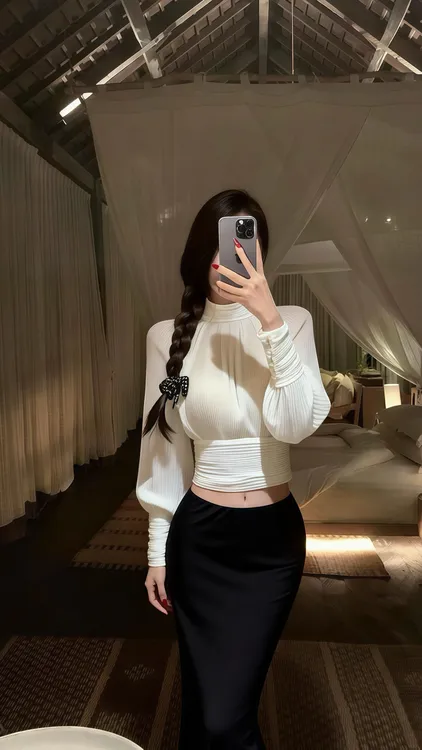 2026春季新款设计感小众气质褶皱收腰衬衫配显瘦鱼尾半裙两件套女