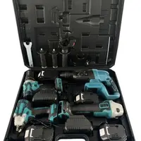 牧田款充电锂电工具电锤磨机电钻电动扳手链锯四件套电动工具套装
