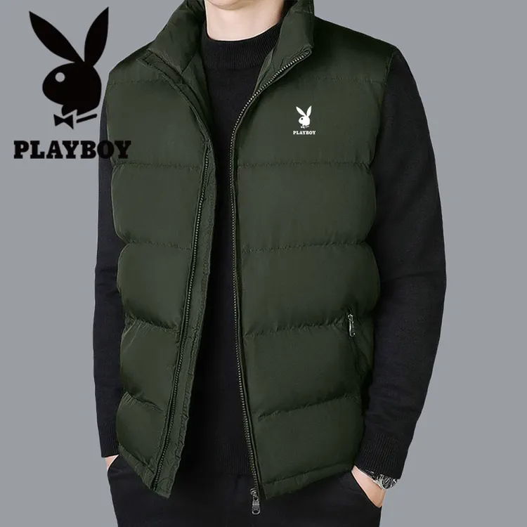 花花公子秋冬男士马甲休闲立领上衣防寒保暖坎肩无袖外套棉马夹男
