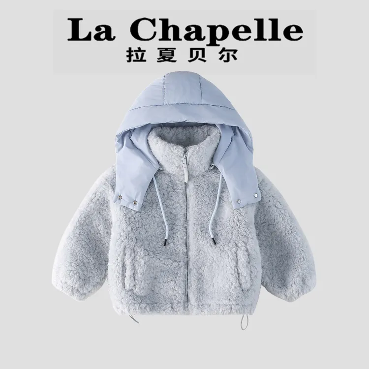  La Chapelle【拉夏贝尔】冬季时尚儿童保暖毛毛衣连帽外套LA2619