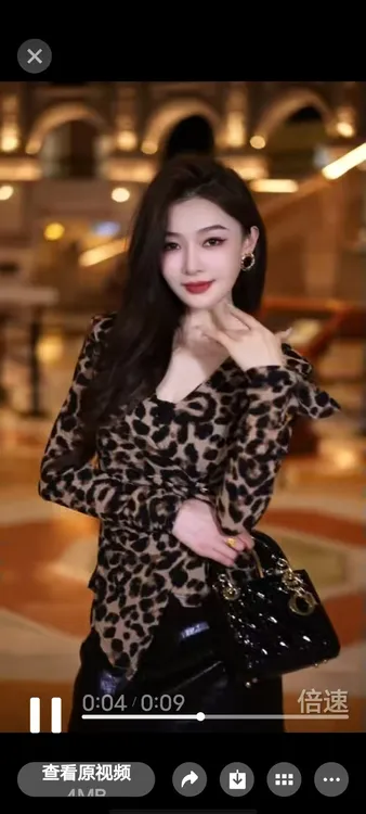 时尚洋气豹纹打底衫