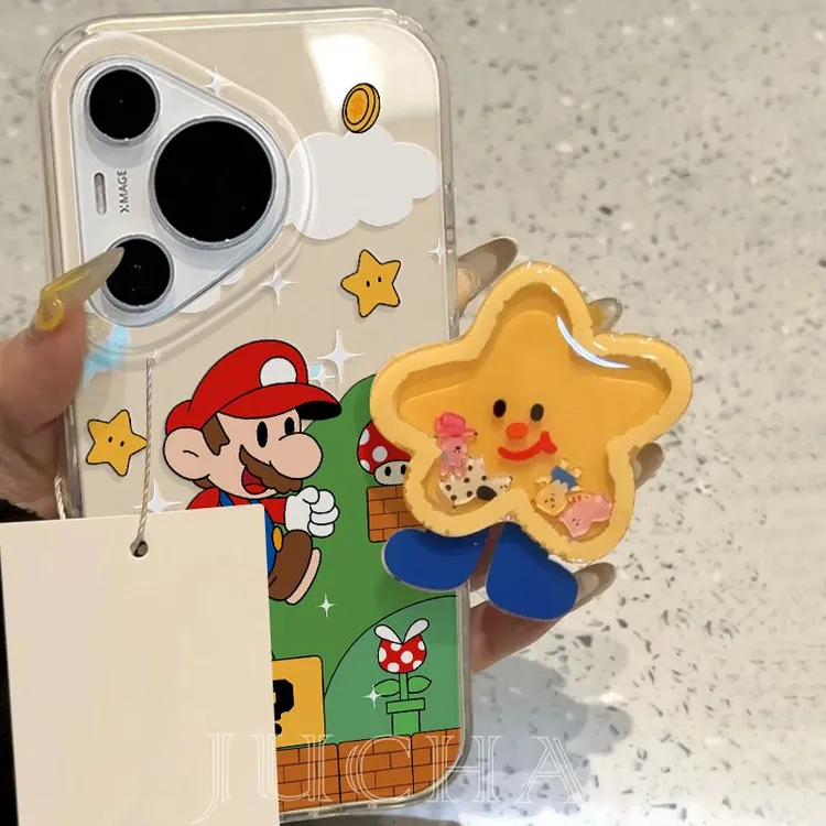 星星马里奥适用苹果16pro手机壳卡通可爱红米k80华为小众荣耀OPPO