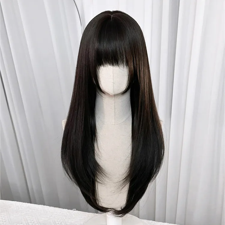 假发物语漫画女主全头套黑色假发女自然清透黑长直高层次日常jk