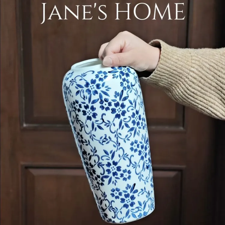 【雪柳专用陶瓷瓶】新中式青花瓷花瓶中古风客厅鲜花插花装饰