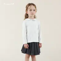 【简约经典百搭】纯色刺绣领女童打底T恤