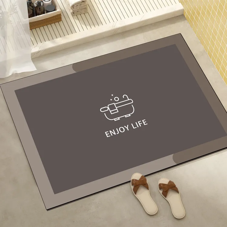 【锡亚轩】浴室硅藻泥地垫防滑脚垫强吸水厕所门口洗手间吸水防滑垫